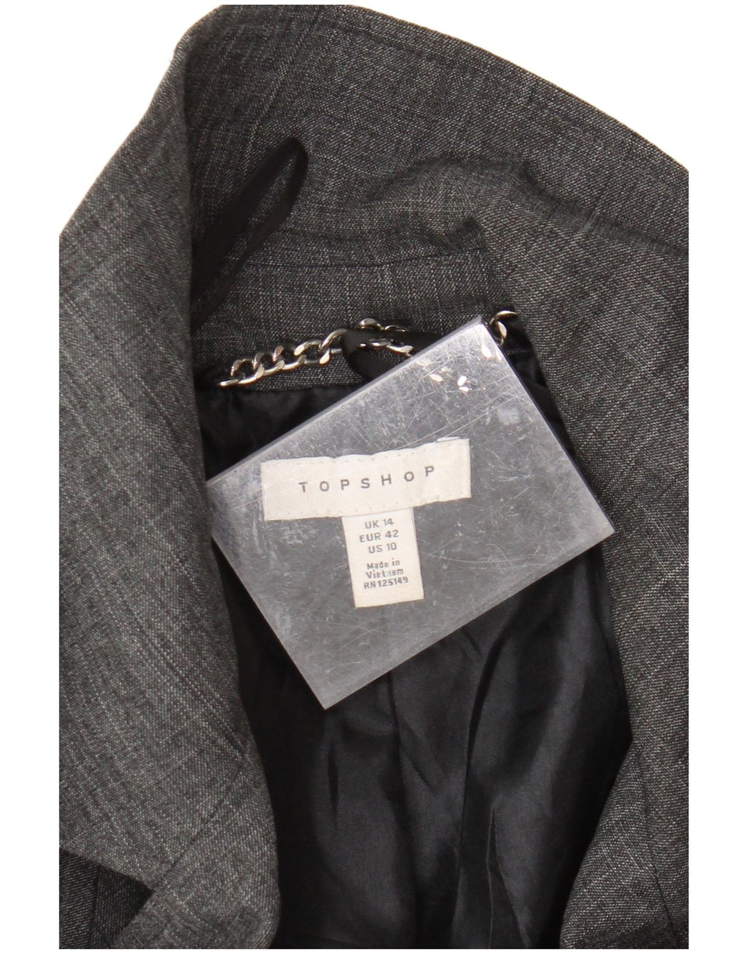 Topshop Dame Oversized Trench Coat UK 14 Large Grå Polyester