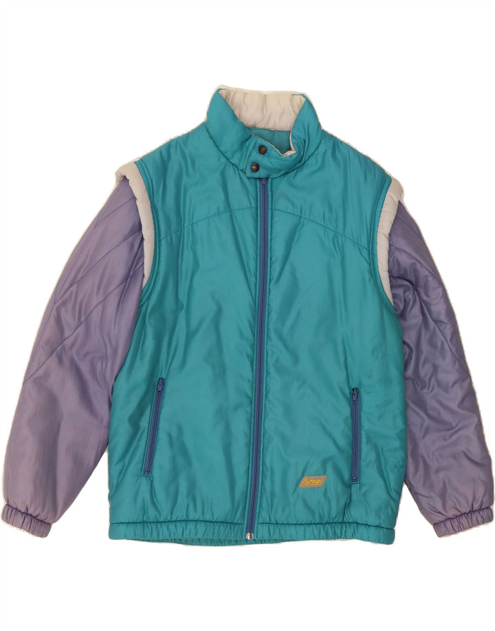 BRUGI Mens Windbreaker Jacket UK 40 Large Blue Colourblock Nylon Vintage Brugi and Second-Hand Brugi from Messina Hembry 
