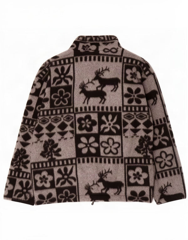 Vintage fleecejakke til mænd UK 38 Medium Grey Fair Isle