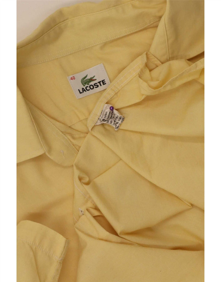 Lacoste Kortærmet Herreskjorte Størrelse 40 Medium Gul Bomuld