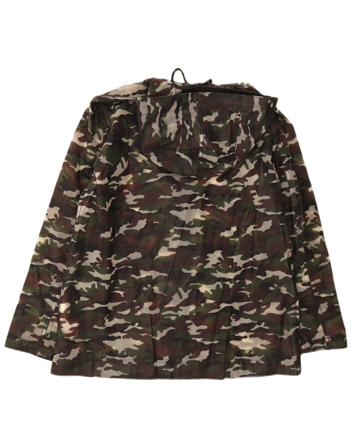 ZARA Militærjakke med hætte til kvinder UK 14 Medium Khaki Camouflage