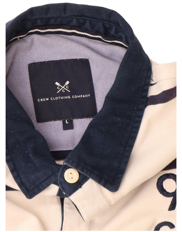 Besætningstøj Herre poloshirt Stor hvid stribet bomuld