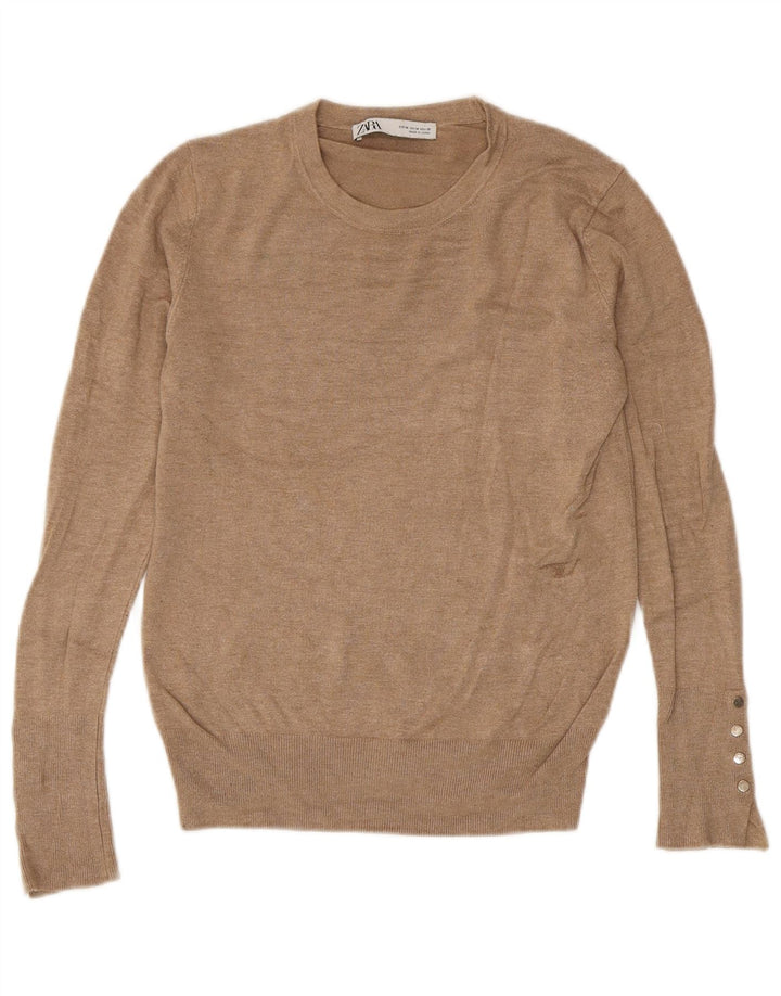 Zara Dame sweater med rund hals DK 12 Medium Brun
