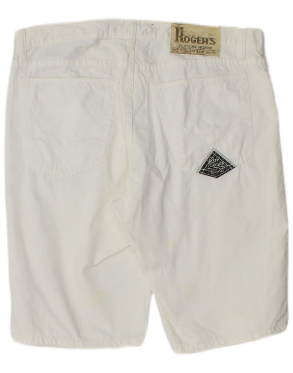 Roy Rogers Herre Casual Shorts IT 48 Medium W34 Hvid Bomuld