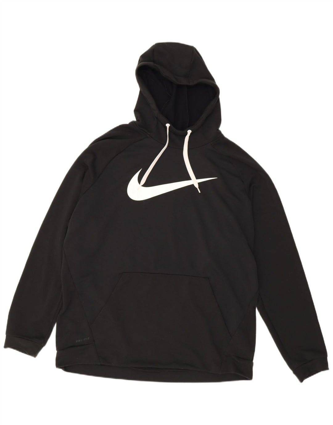 Nike Herre Dri Fit Grafisk Hoodie Jumper 2XL Sort Polyester