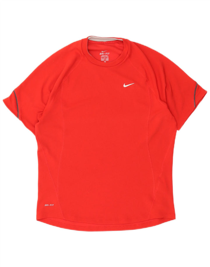 Nike Herre Dri Fit T-Shirt Top UK 34/36 Lille rød polyester