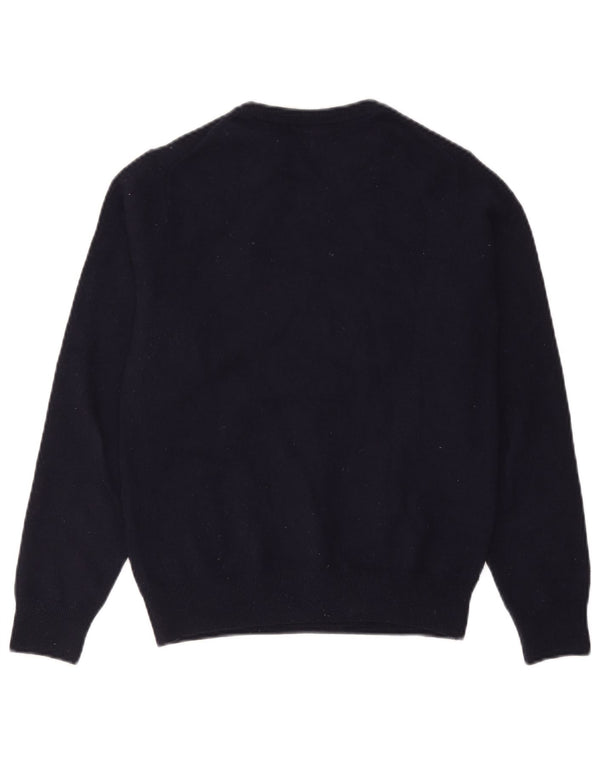 Lacoste Herre Crew Neck Jumper Sweater størrelse 3 Small Navy Blue New Wool