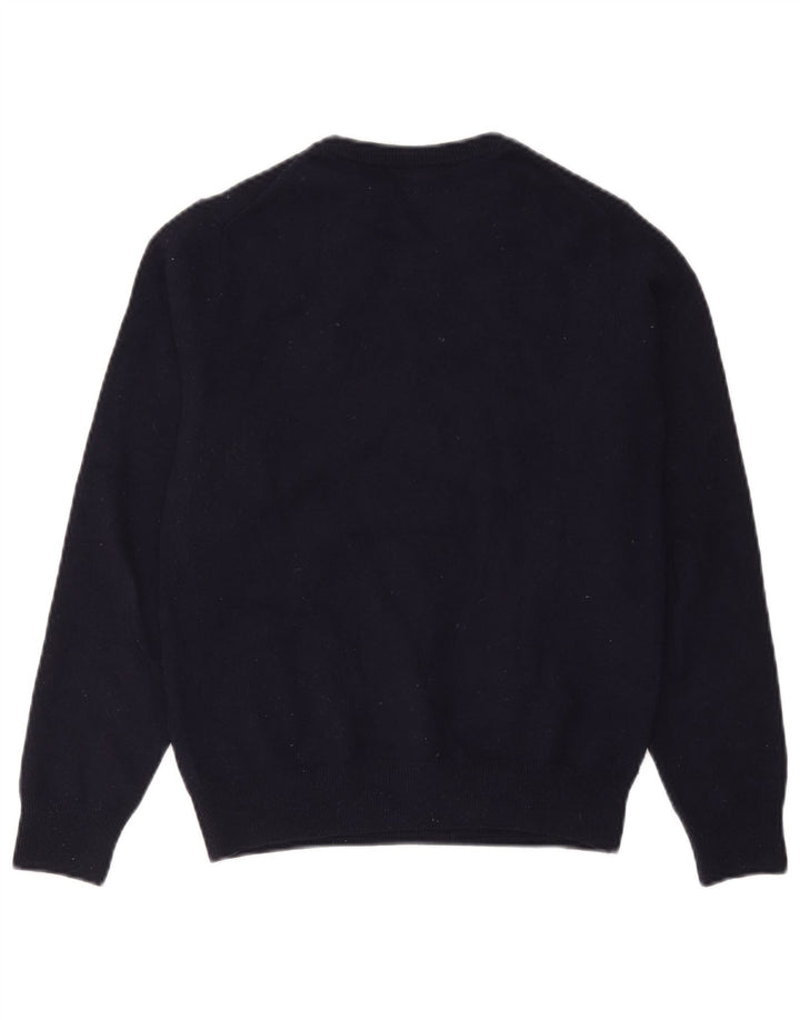 Lacoste Herre Crew Neck Jumper Sweater størrelse 3 Small Navy Blue New Wool