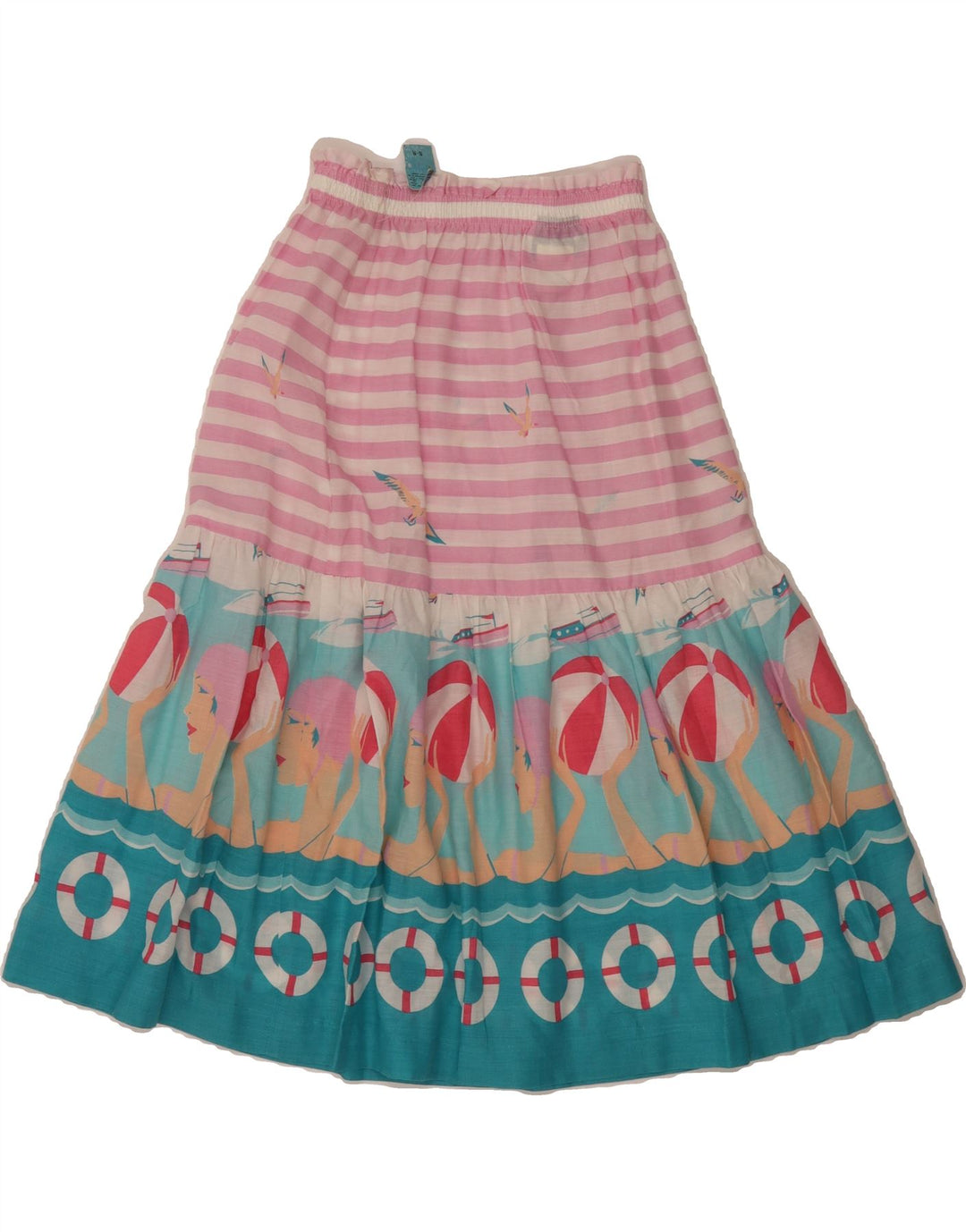 VINTAGE Girls Abstract Pattern A-Line Skirt 6-7 Years W22  Pink Vintage Vintage and Second-Hand Vintage from Messina Hembry 