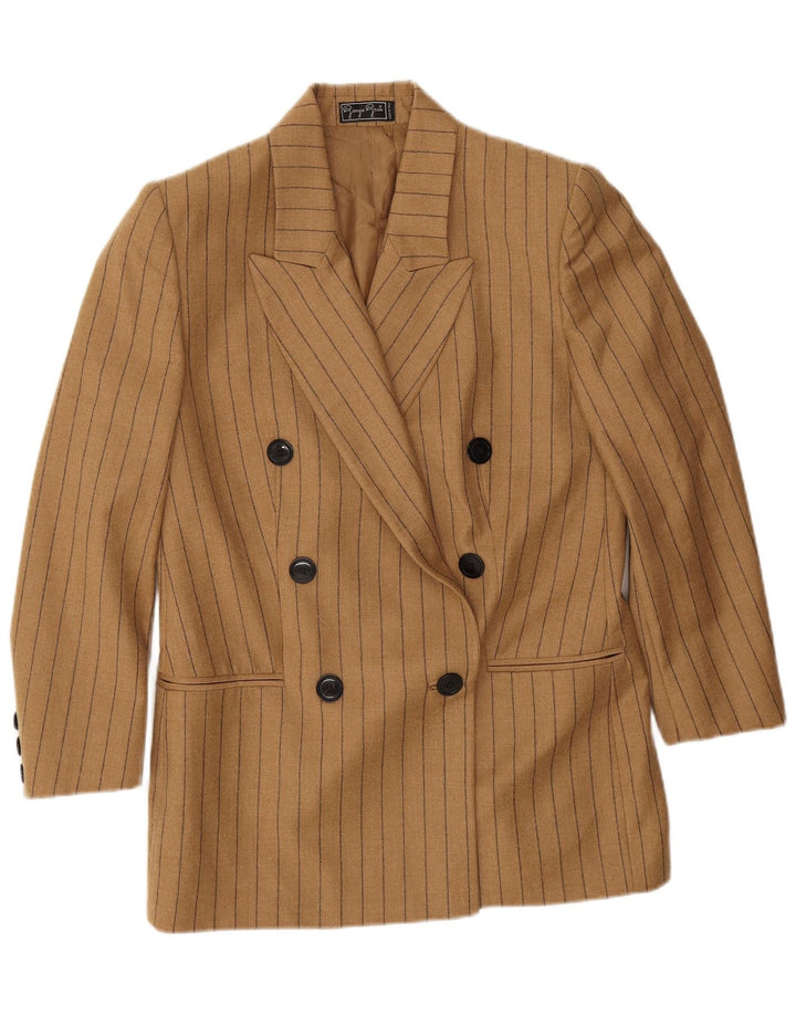 Giorgio Grati Dame Blazer Jacket UK 14 Medium Brun Stribet