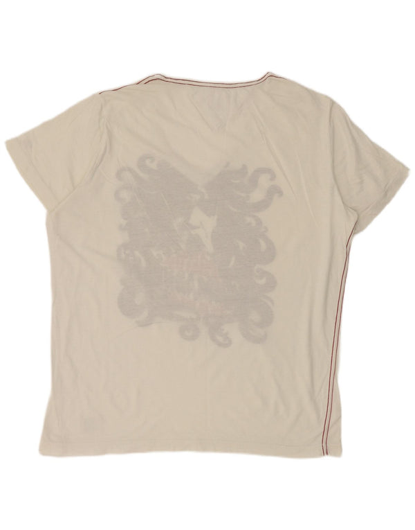 Tommy Hilfiger Dame Grafisk T-Shirt Top UK 16 Large White
