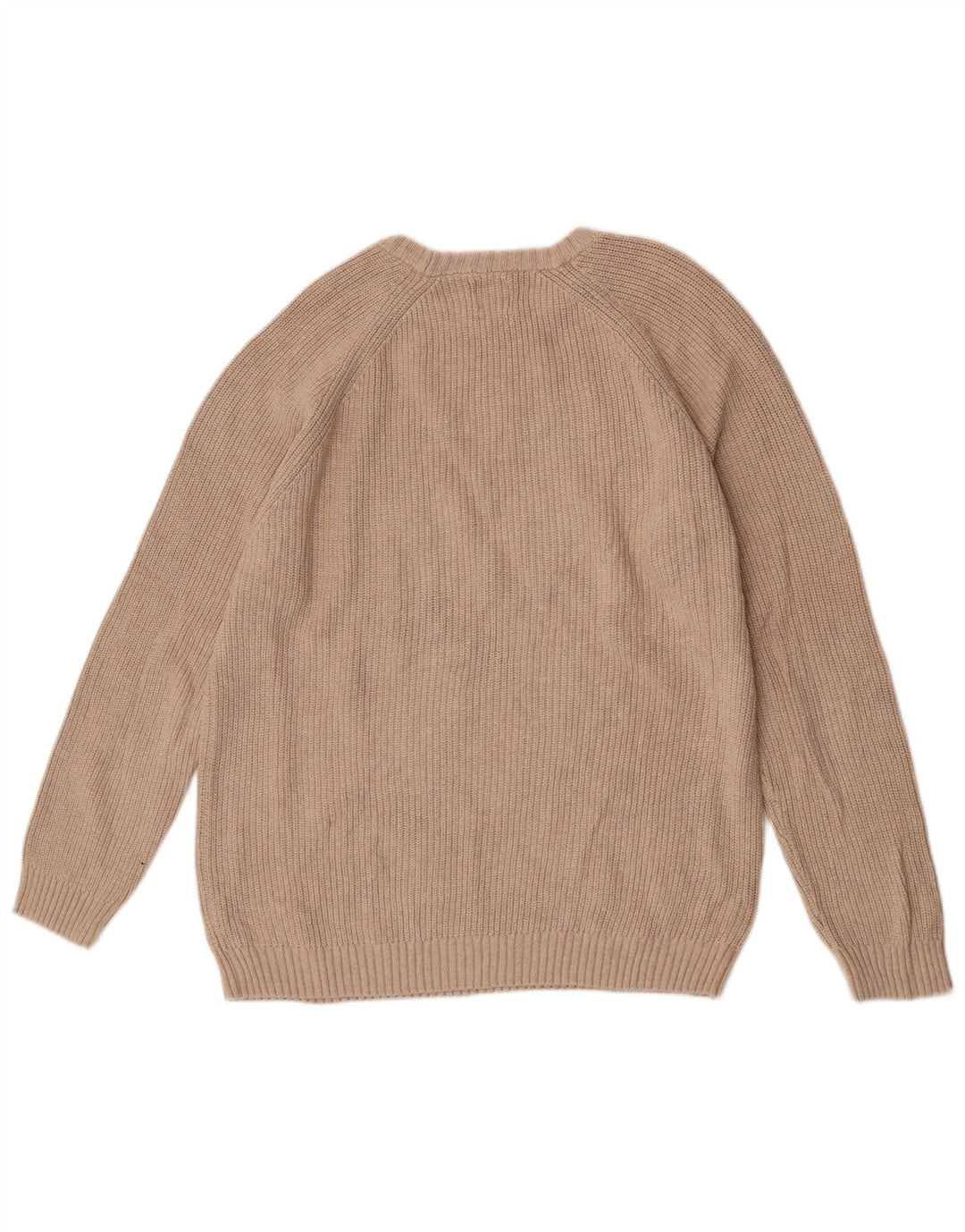 Zara Herre trøjetrøje med rund hals mellem beige bomuld