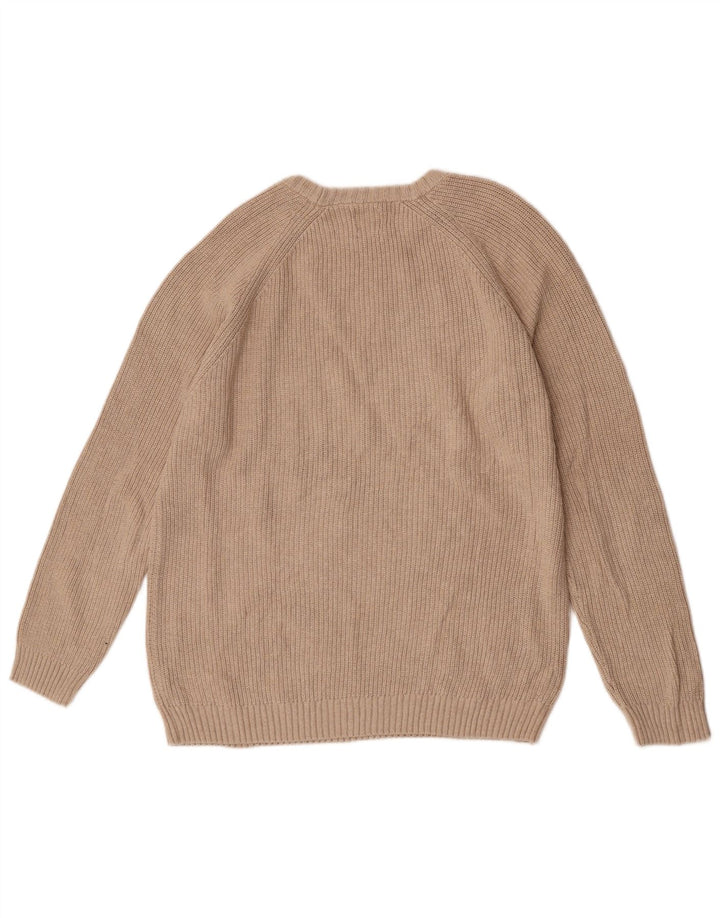 Zara Herre trøjetrøje med rund hals mellem beige bomuld