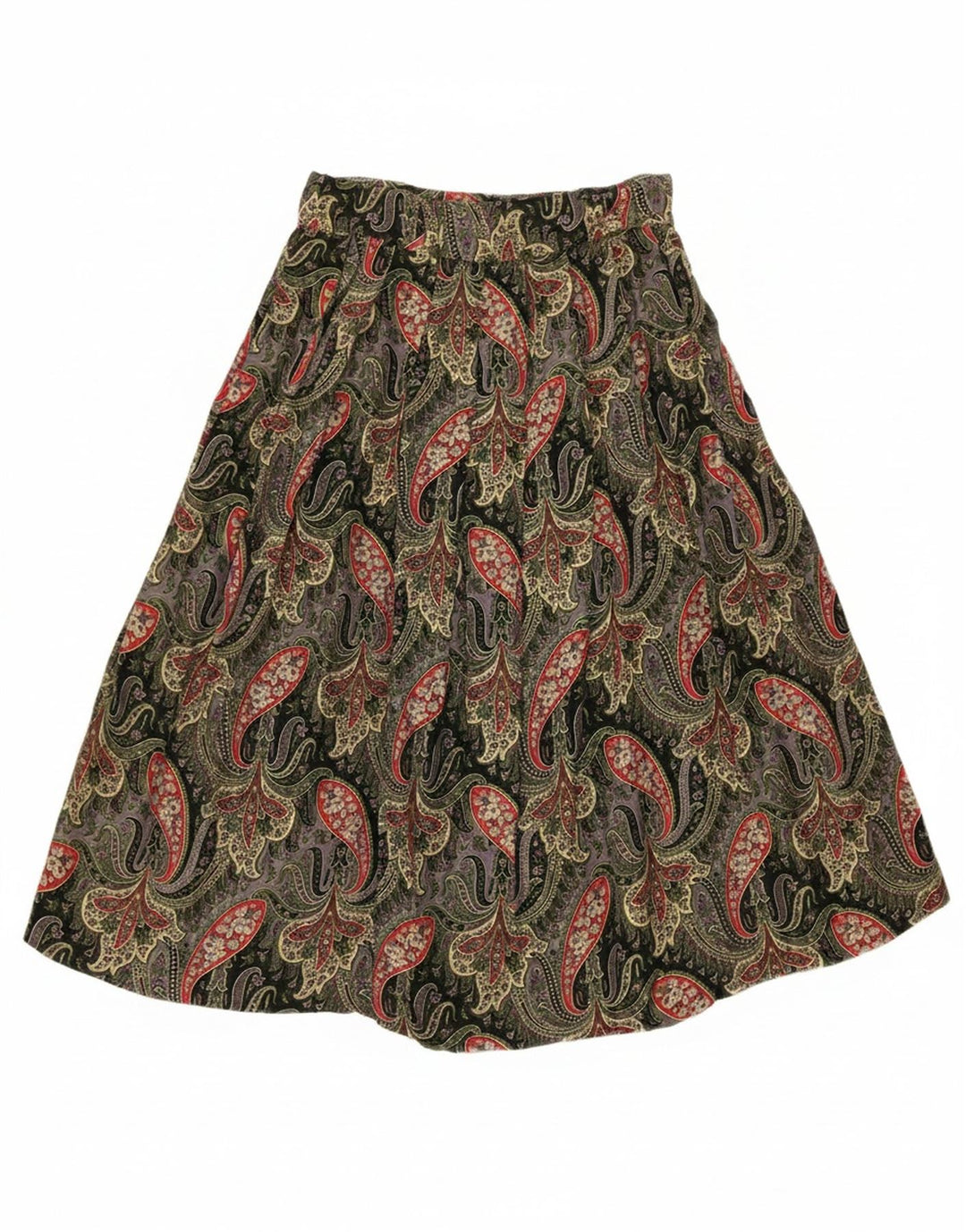 VINTAGE Womens A-Line Skirt W27 Small  Multicoloured Paisley Wool Vintage Vintage and Second-Hand Vintage from Messina Hembry 