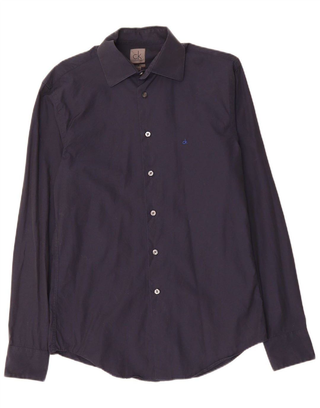 CALVIN KLEIN Slim Fit skjorte til mænd, lille marineblå bomuld