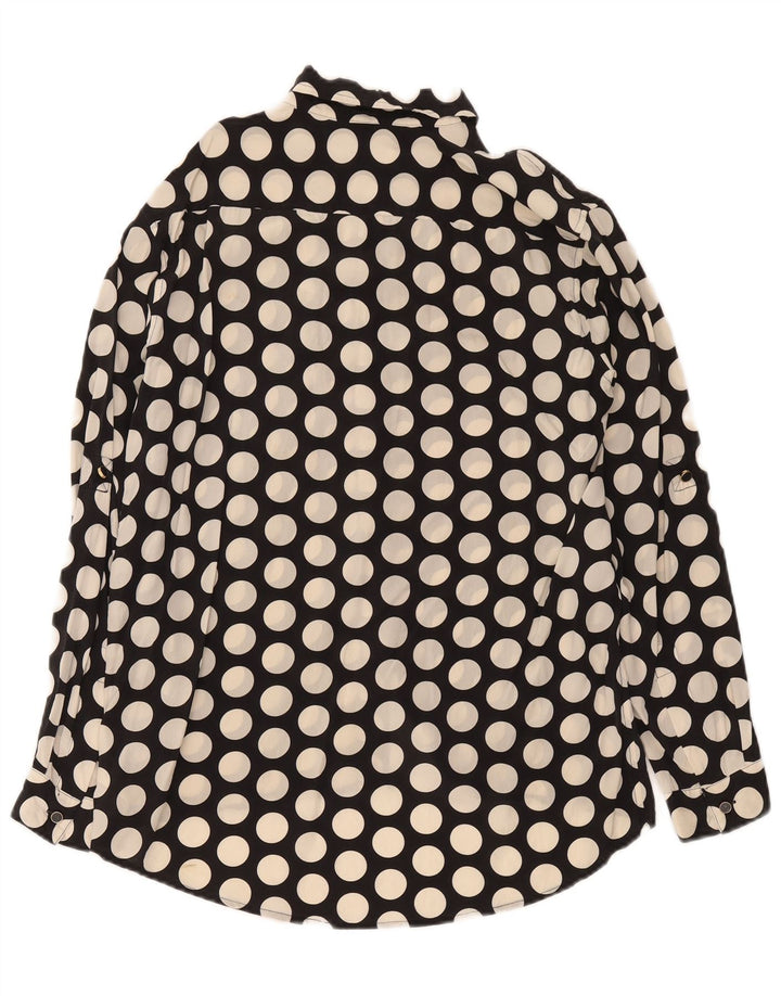 Michael Kors Dame Longline Oversized Shirt UK 10 Small Black Polka Dot