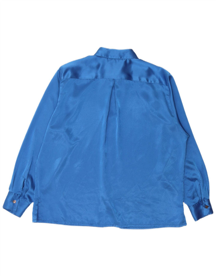 Renato Balestra Dame Oversized Skjorte Bluse IT 50 XL Blå Polyester