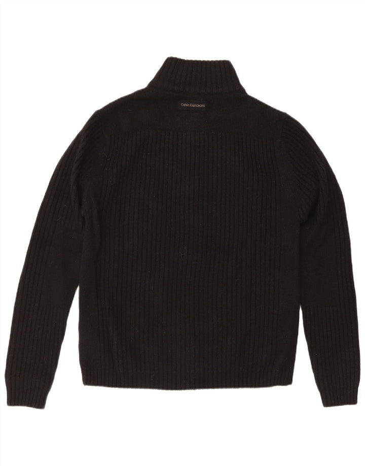 Calvin Klein Herre Cardigan Sweater Stor Sort Merinould