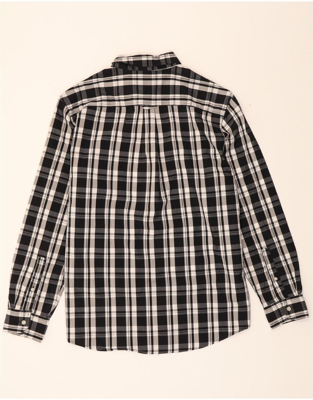 CHAPS Mens Easy Care Shirt Large Black Check Cotton Vintage Chaps and Second-Hand Chaps from Messina Hembry 