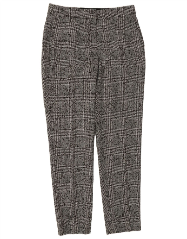 MASSIMO DUTTI Womens Slim Chino Trousers EU 38 Small W28  L30 Grey Check