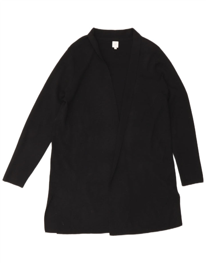 John Lewis Dame Longline Open Cardigan Sweater UK 12 Medium Black