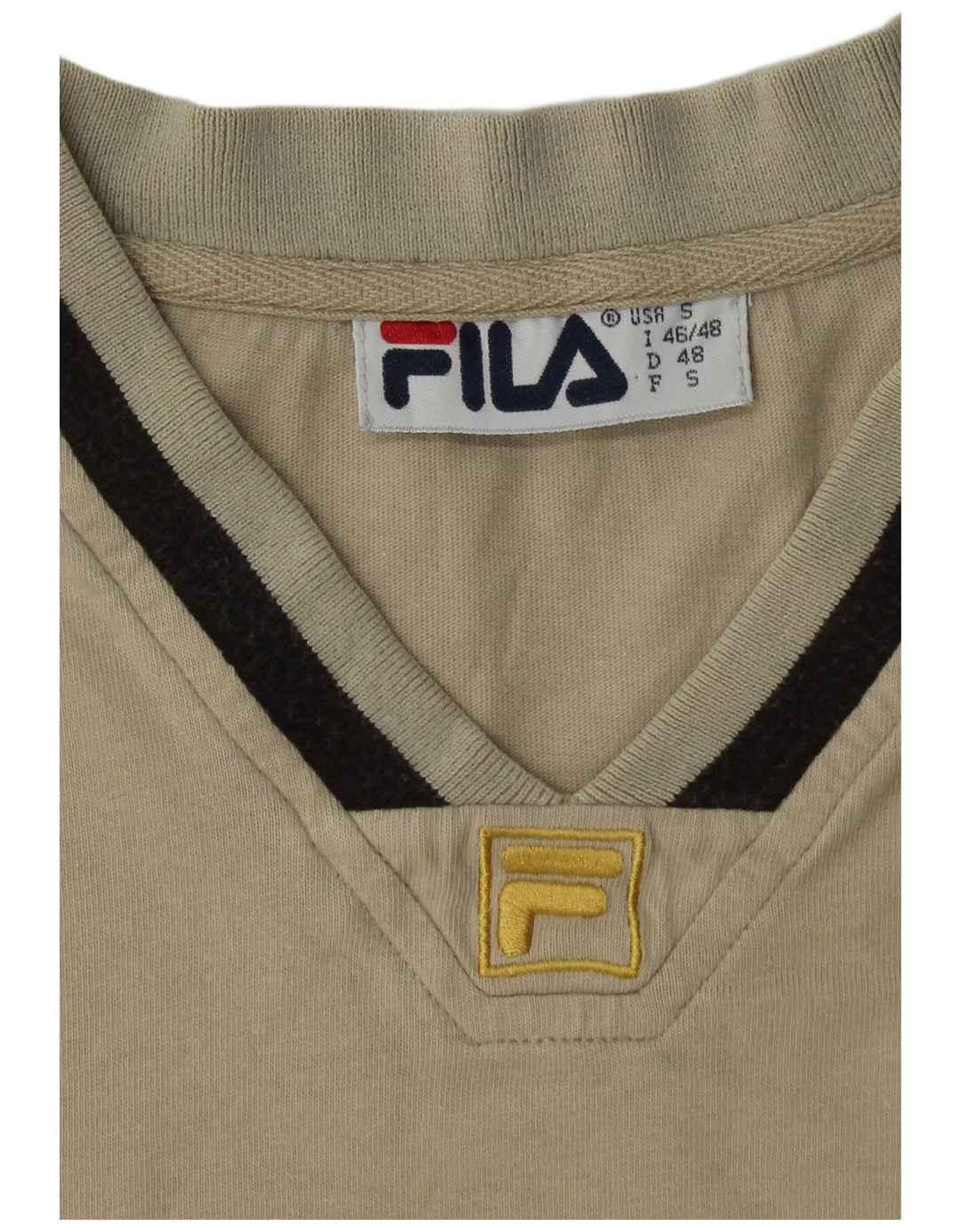 FILA Herre T-Shirt Top Lille Beige Bomuld