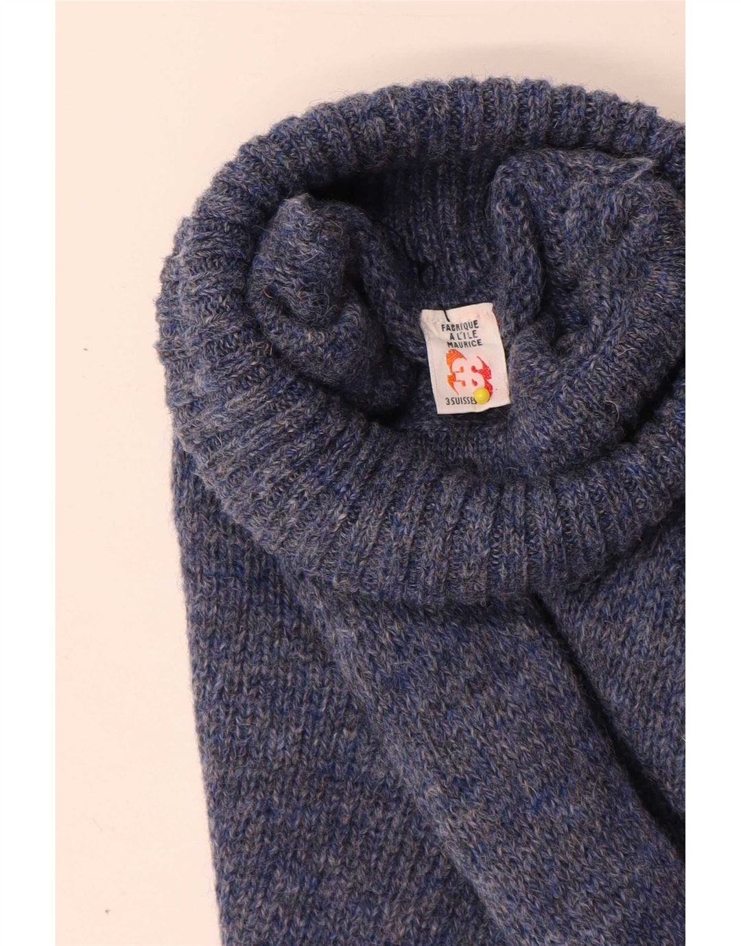 Vintage Herre rullehals sweater lille blå ny uld