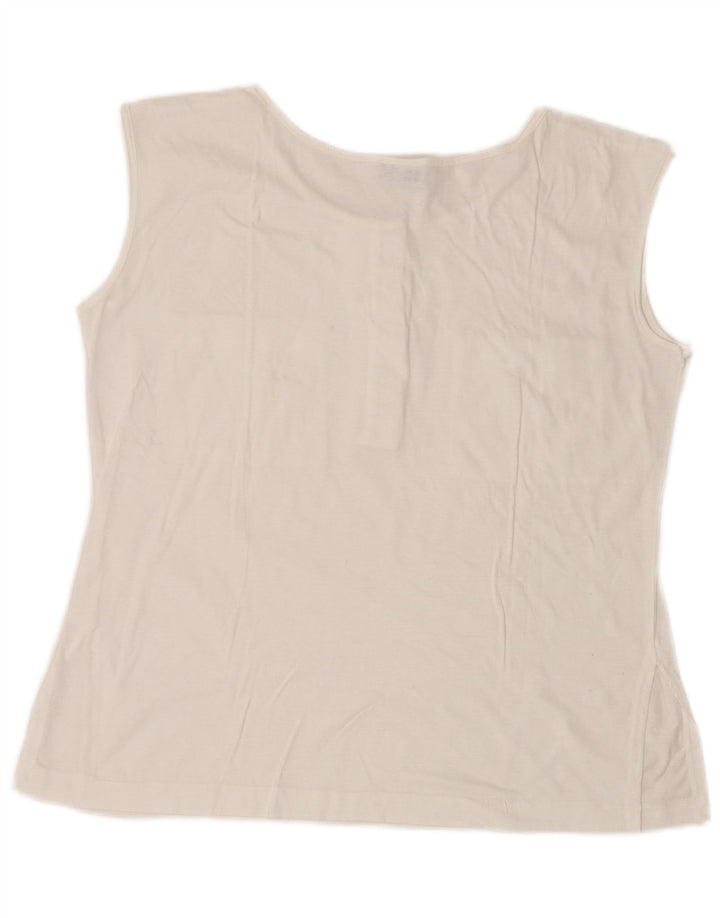 Sergio Tacchini Dame ærmeløs bluse Top UK 14 Large White