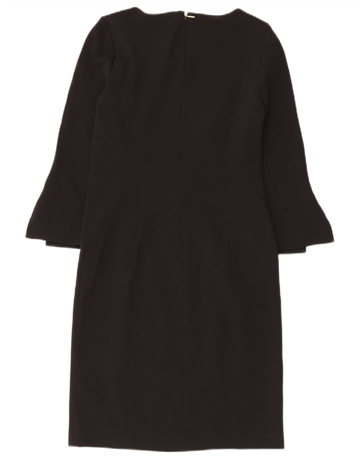 Dkny Dame 3/4 Ærmet Skede Kjole US 2 XS Sort Polyester