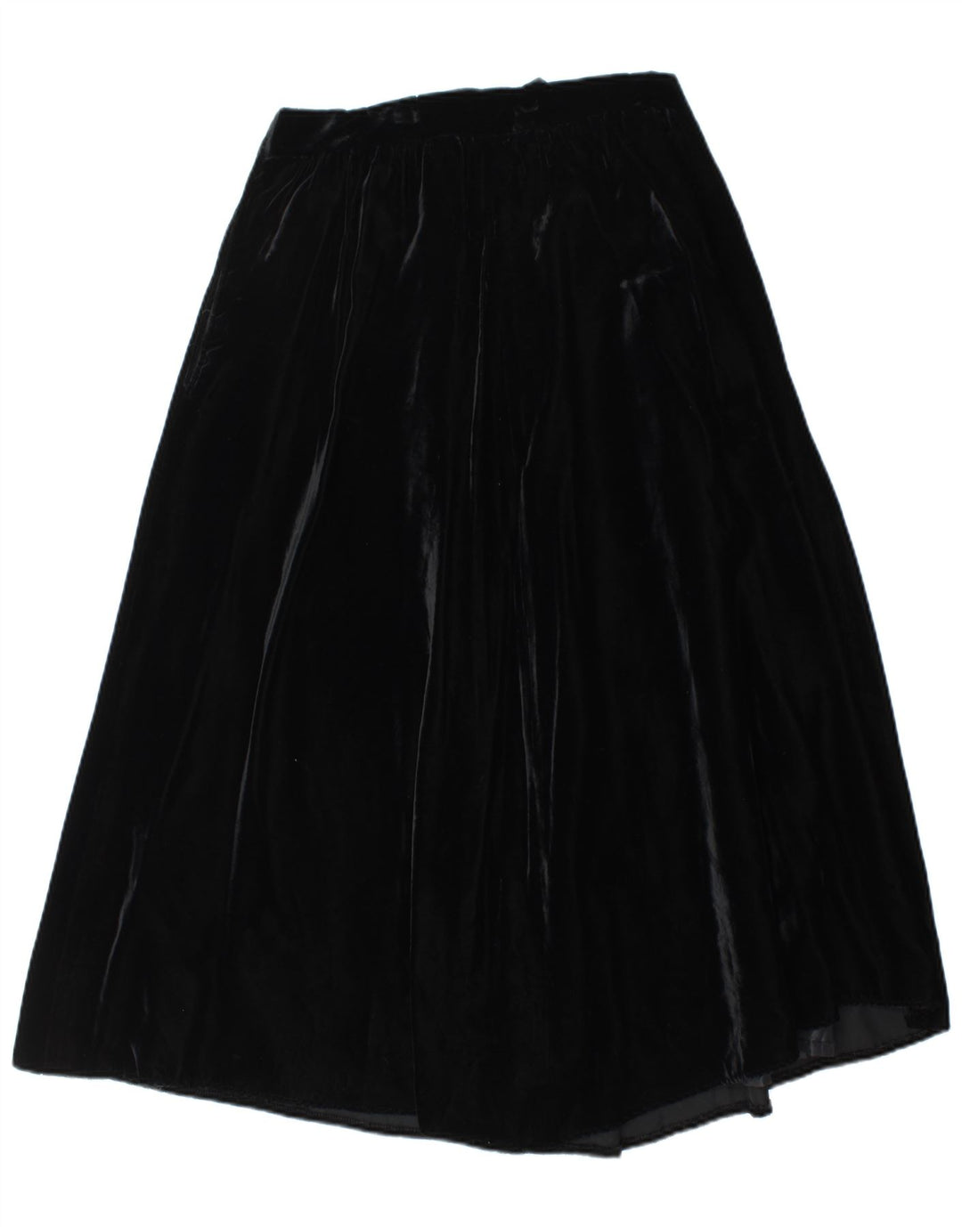 VINTAGE Womens Velvet High Waist Flared Skirt IT 44 Medium W28 Black