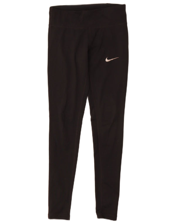 Nike Dame Dri Fit Leggings UK 6 XS Sort Polyester