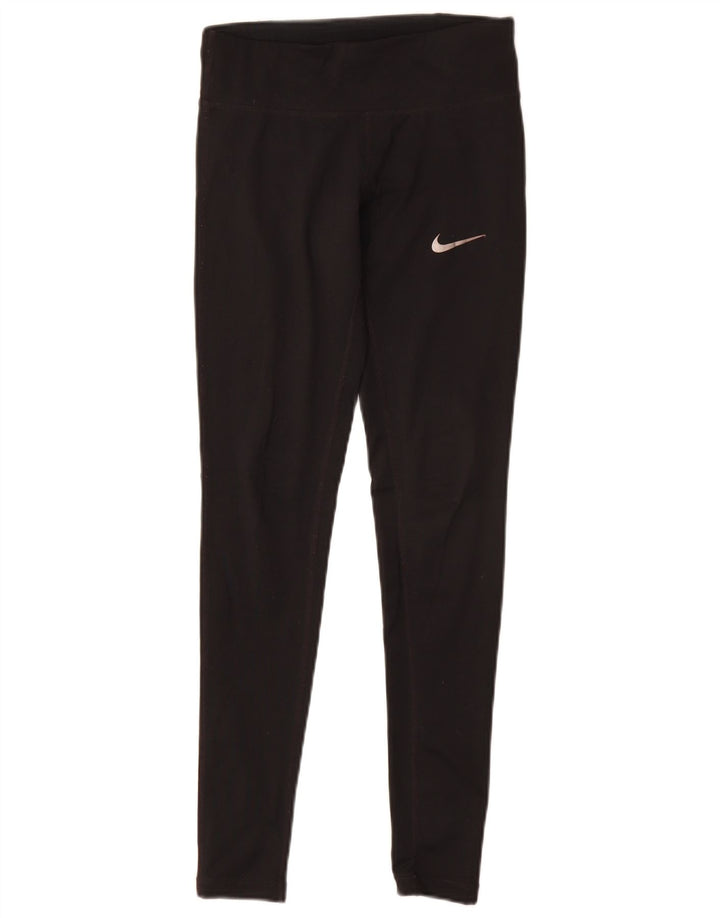 Nike Dame Dri Fit Leggings UK 6 XS Sort Polyester