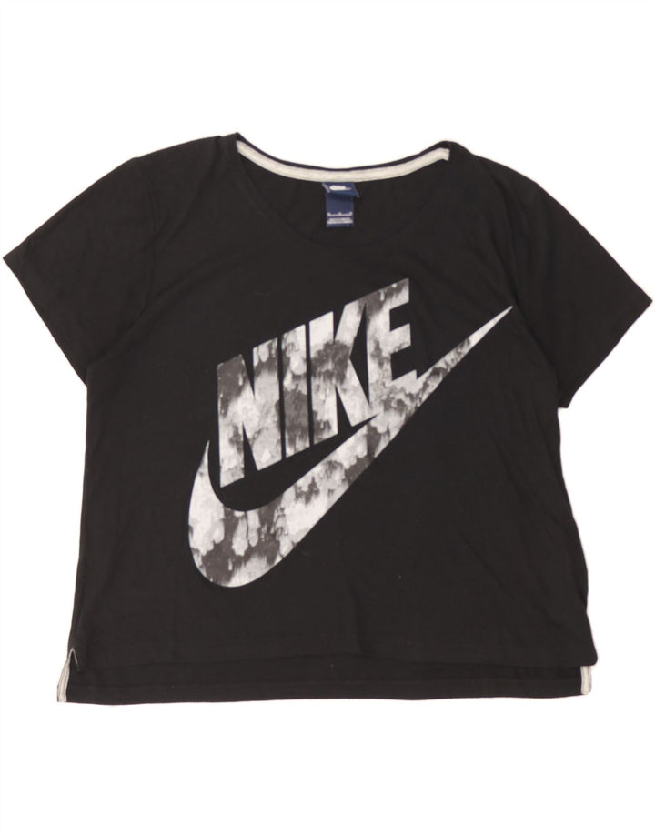 NIKE Womens Oversized Graphic T-Shirt Top UK 14 Medium Black Polyester Vintage Nike and Second-Hand Nike from Messina Hembry 