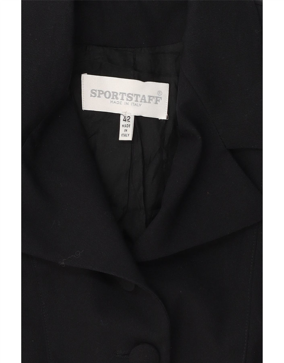 SPORTSTAFF Womens 5 Button Blazer Jacket IT 42 Medium Black Polyester Vintage Sportstaff and Second-Hand Sportstaff from Messina Hembry 