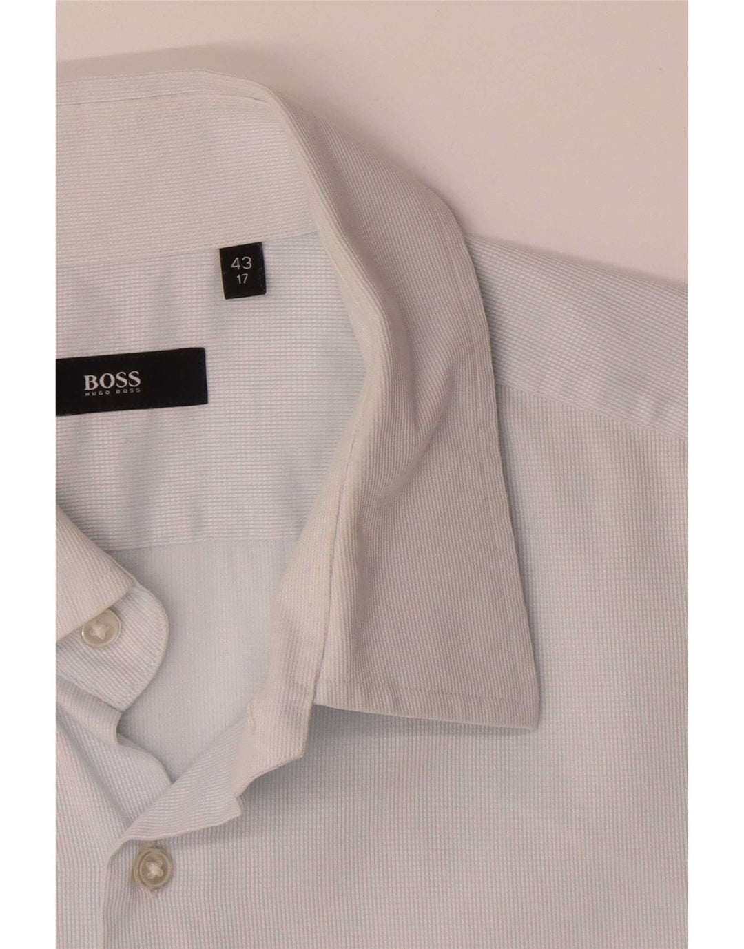 Hugo Boss Herreskjorte str. 43 17 XL Blå ternet bomuld