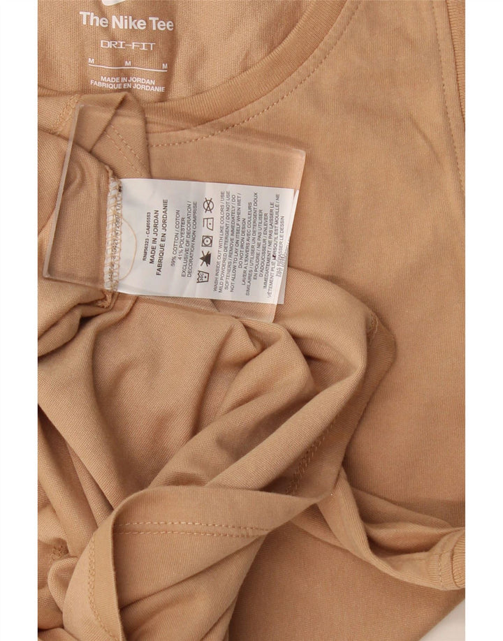 Nike Dame Dri Fit Grafisk Vest Top UK 12 Medium Beige Bomuld