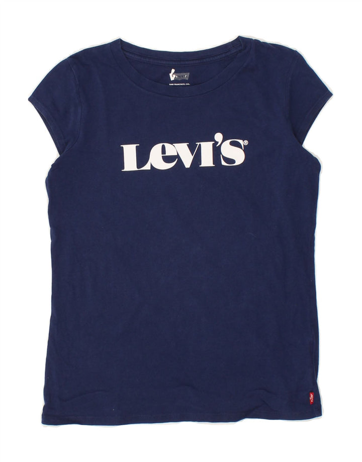 LEVI'S Boys Graphic T-Shirt Top 11-12 Years Navy Blue Vintage Levi's and Second-Hand Levi's from Messina Hembry 