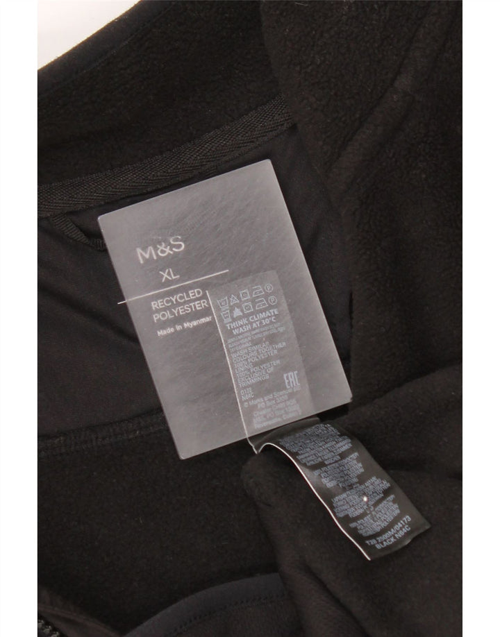Marks & Spencer Herre Fleecejakke UK 42 XL Sort Polyester