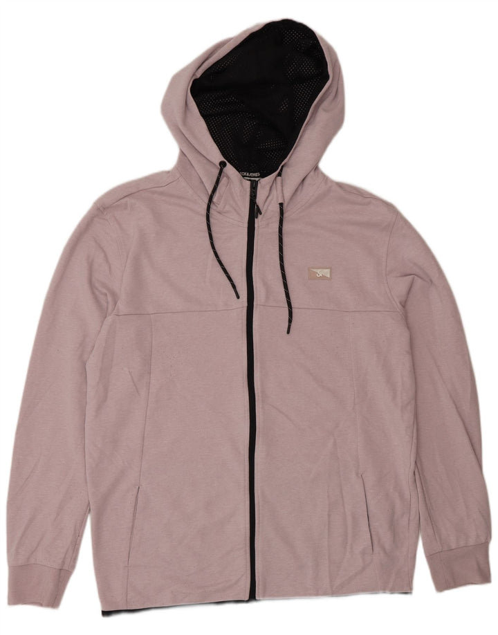 Jack & Jones Hættetrøje med lynlås til mænd Large Pink Polyester