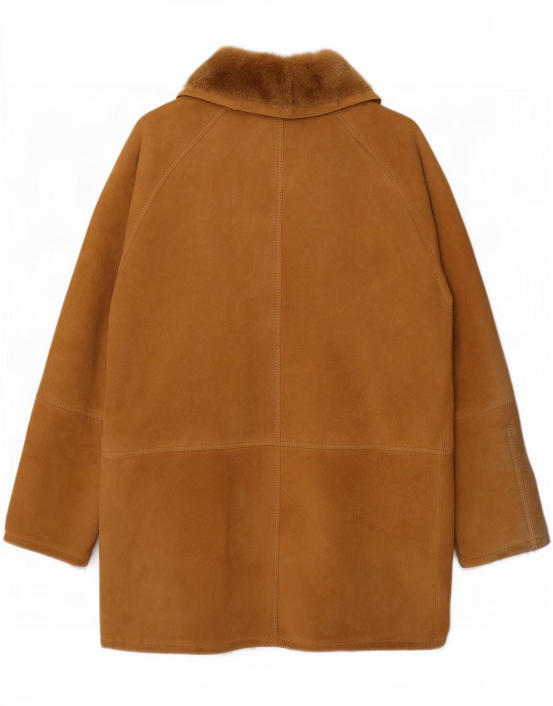Vintage Herre Shearling Overfrakke IT 56 3XL Beige