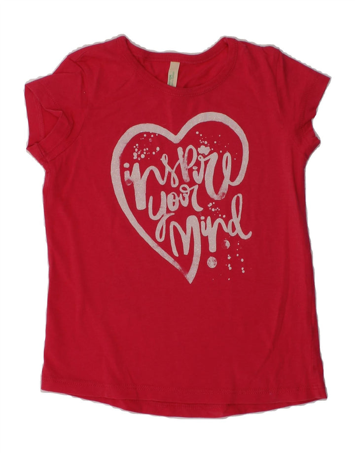 BENETTON Girls Graphic T-Shirt Top 3-4 Years Red | Vintage Benetton | Thrift | Second-Hand Benetton | Used Clothing | Messina Hembry 
