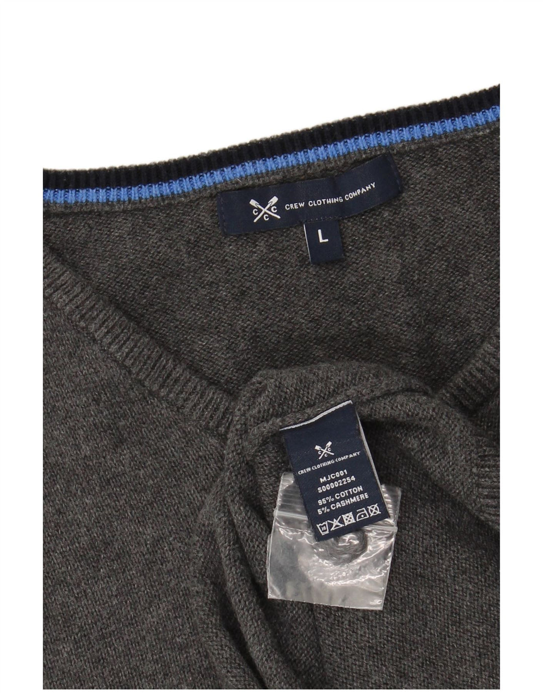 Besætningstøj Herre V-hals sweater Stor grå bomuld