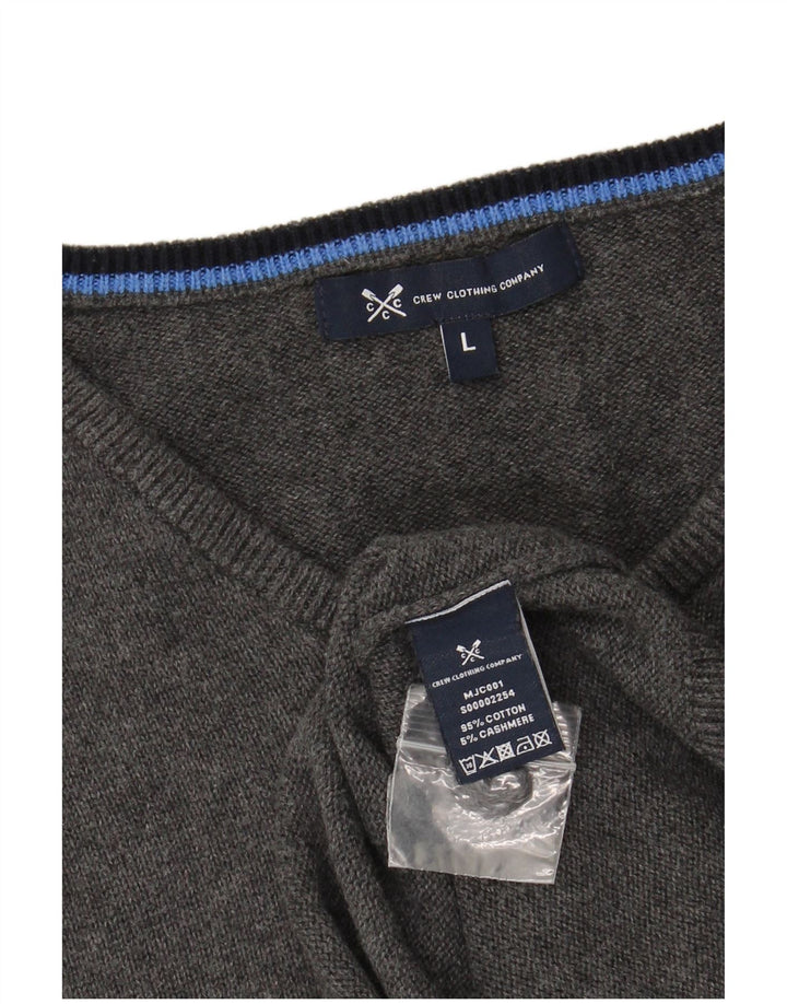 Besætningstøj Herre V-hals sweater Stor grå bomuld