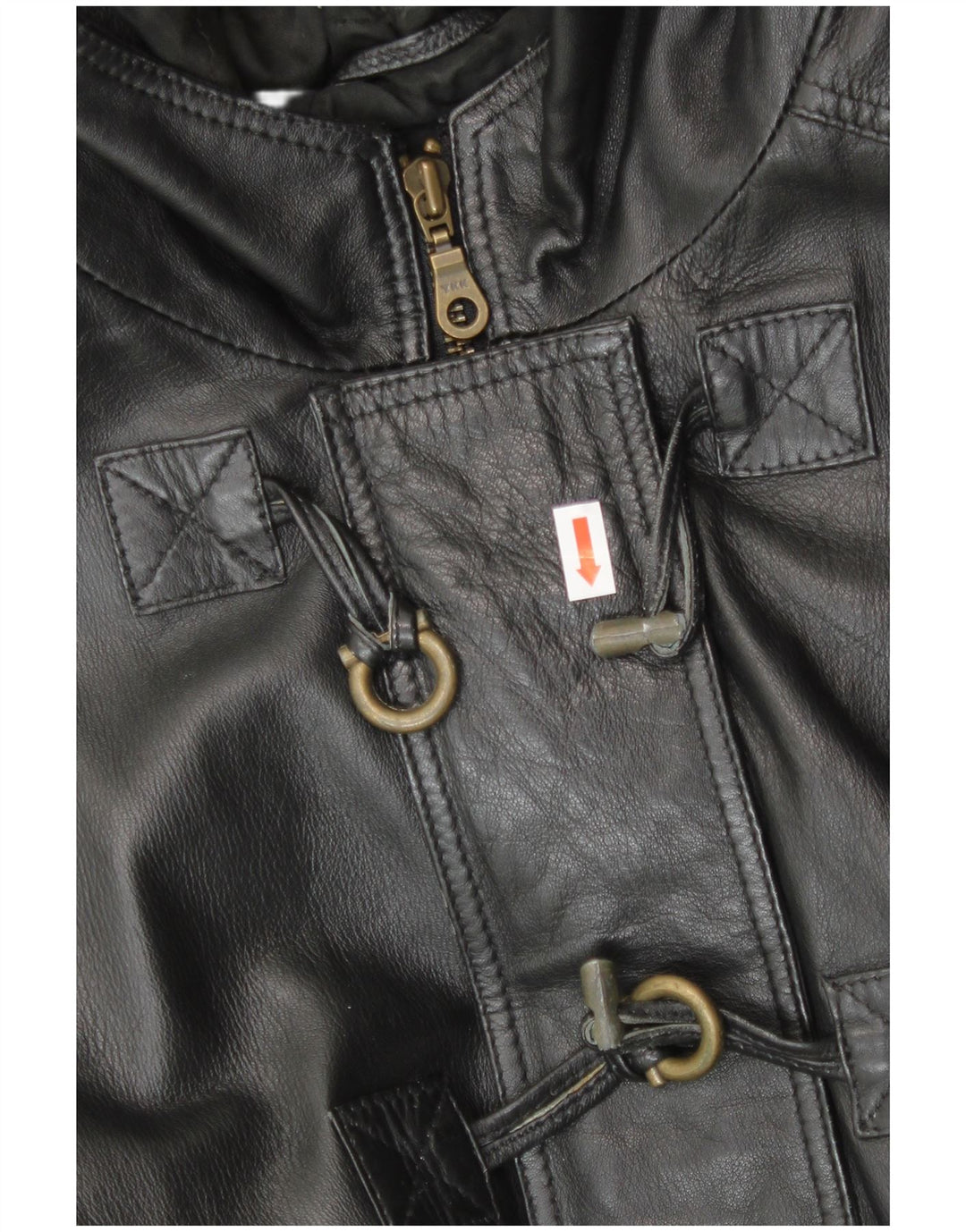 CONBIPEL Dame Oversized Duffle Jacket IT 42 Medium Sort Læder