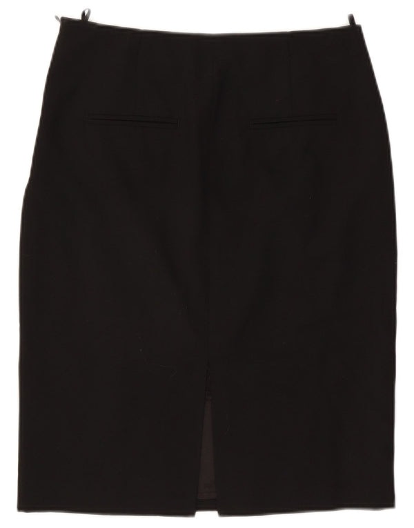 Benetton Womens Pencil Skirt UK 10 Small W27 Black Polyester