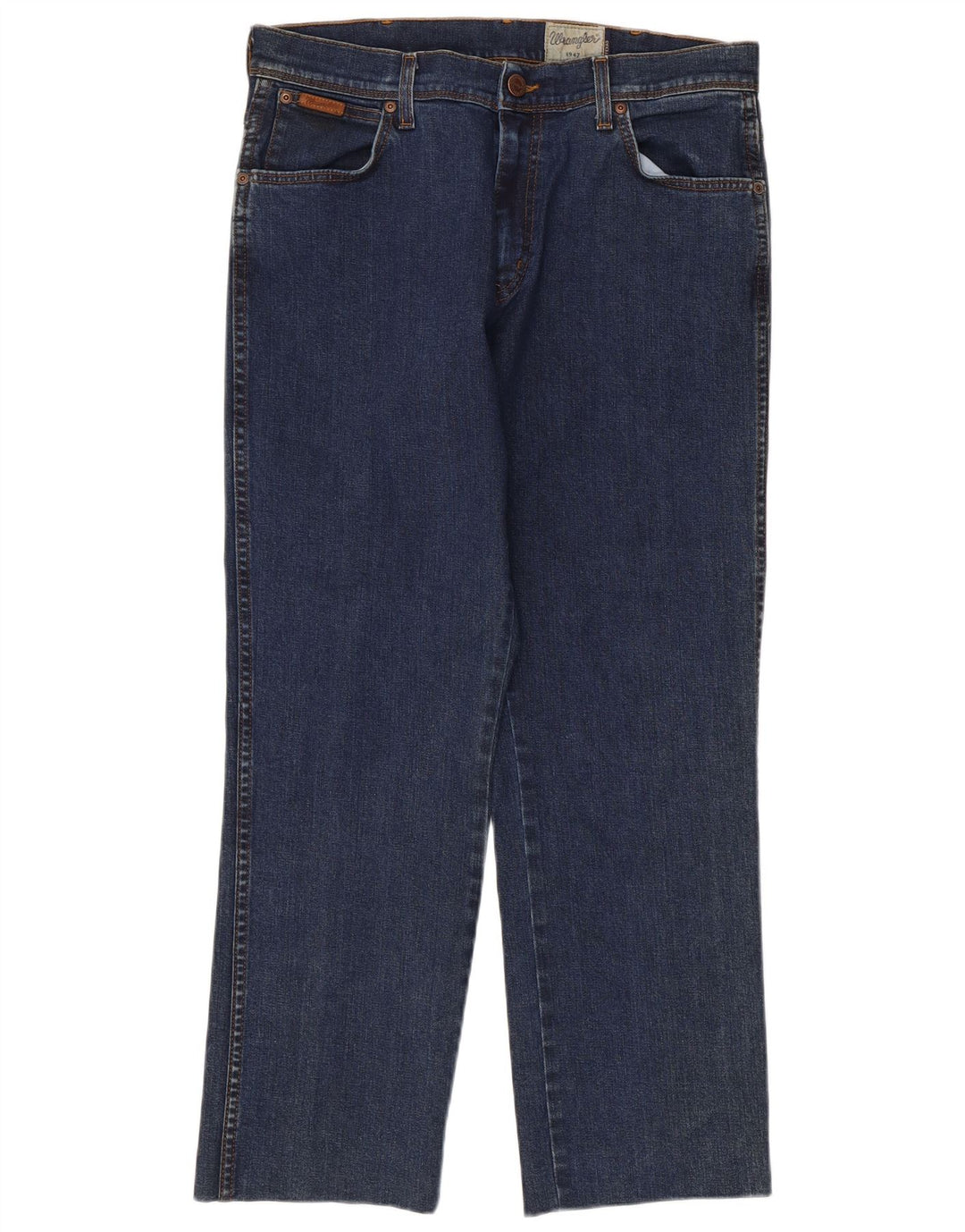 Wrangler Herre Texas Straight Jeans W34 L26 Marineblå Bomuld