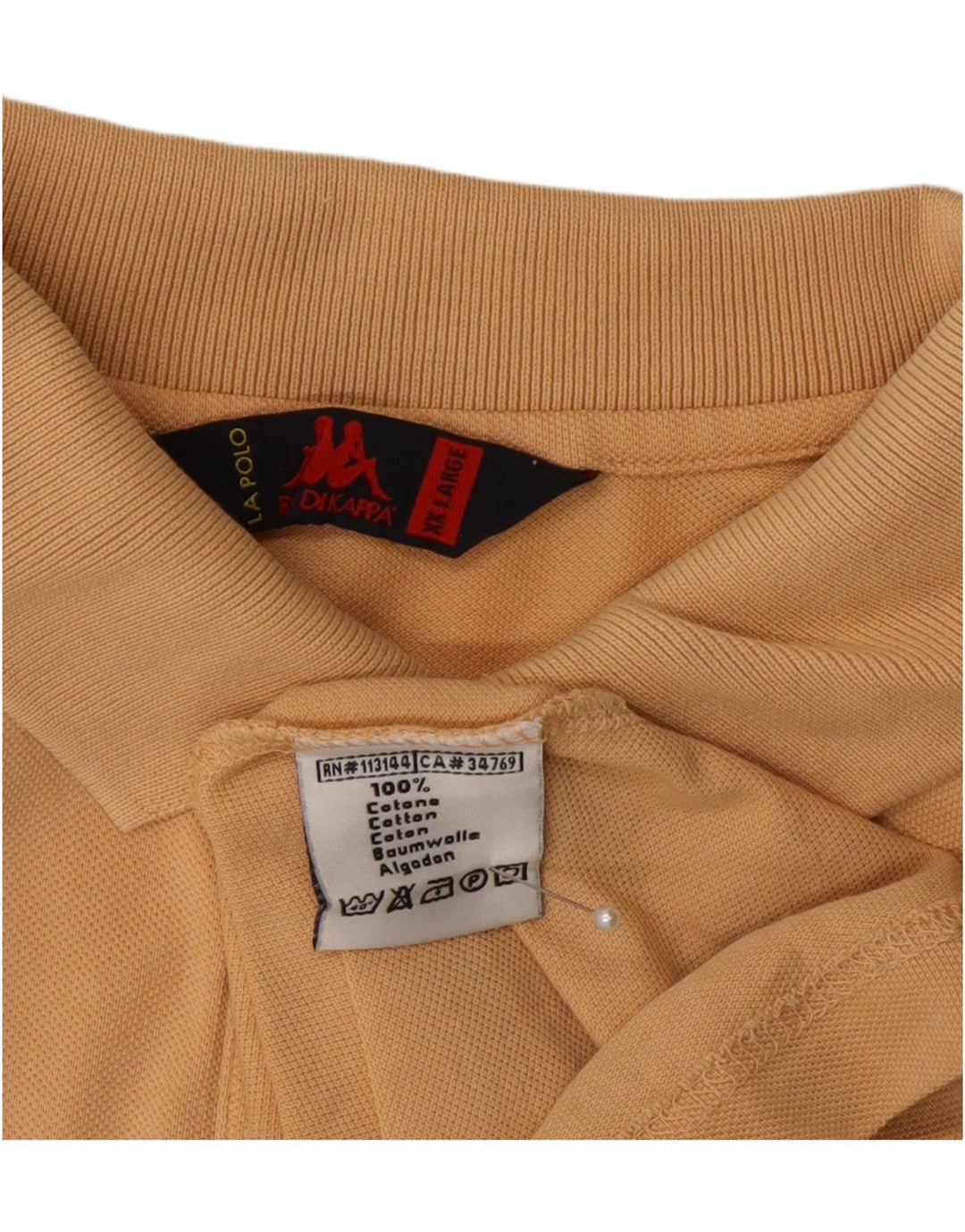 Kappa herre poloshirt 2XL beige bomuld