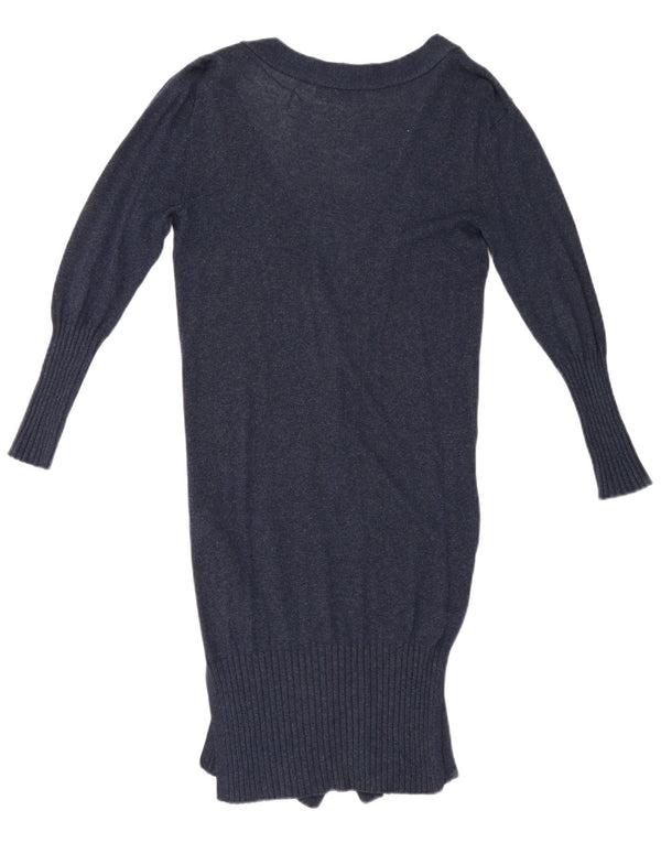 Marks & Spencer Dame Longline Cardigan Sweater UK 10 Small Navy Blue