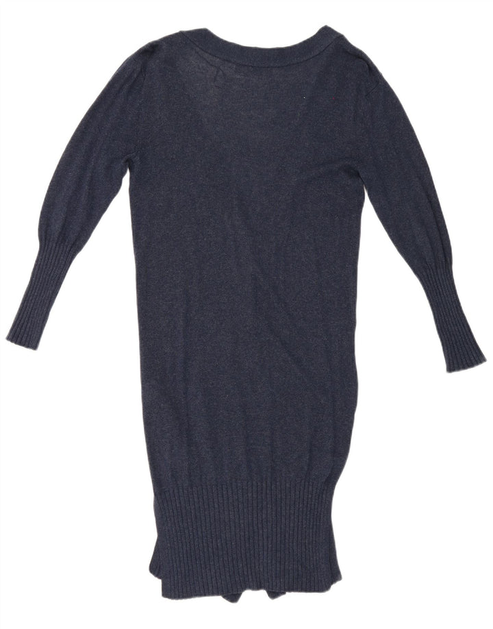 Marks & Spencer Dame Longline Cardigan Sweater UK 10 Small Navy Blue