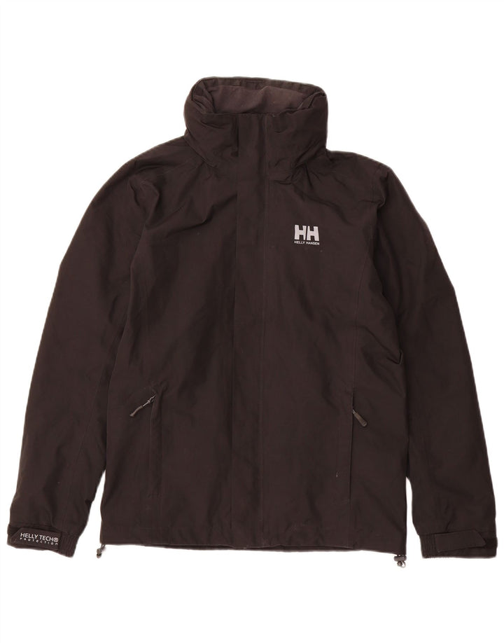 HELLY HANSEN Mens Hooded Windbreaker Jacket UK 36 Small Black Polyester
